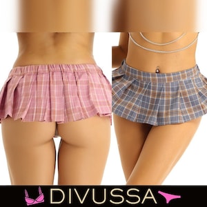 Mini jupe d’école sexy Lingerie | Jupe à carreaux | Mini-jupe coquine pour écolière de pole dance | Jupe de costume d'étudiant pour jeu de rôle de strip-teaseuse