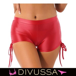 Sexy silk satin shorts ladies summer high waist fitness hot shorts beach  pants 