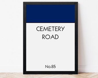 Personalised Monopoly Custom Street Name Print - New Home Wall Art - Living Room Print - Personalised Gift Housewarming - Road Name Print