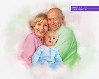 Add Loved One to Custom Painting from Photo | Combine Photos Commission Portrait | Add Person Family Portrait Painting | Personalized Gift