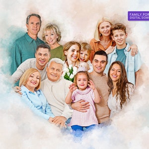 Combine Family Photos with Deceased Loved One&#39;s Picture, Cherishing Moments: Merge Photos into Digital Illustration Art