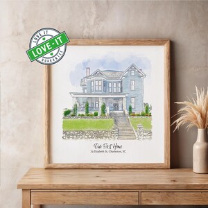 Watercolor House Portrait | Custom Sketch from Your Photo | Personalized Realtor Closing Gift | Home Drawing