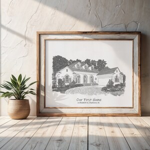 Custom House Drawing from Photo - Unique Housewarming Gift for New Homeowners