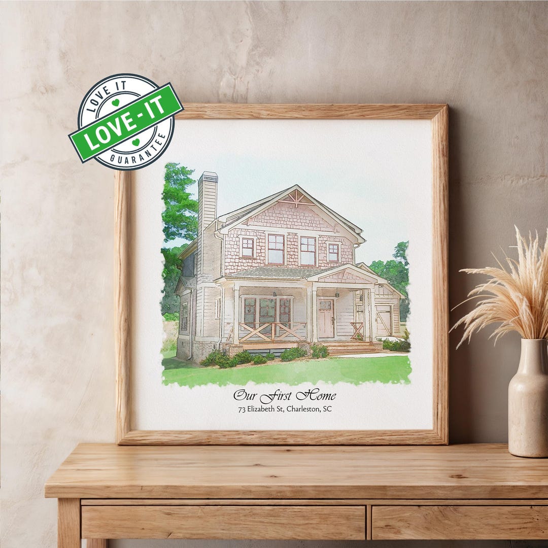 Watercolor House Sketch | Personalized Home Portrait From Photo ...