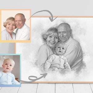 Combine Different Photos, Add Deceased Loved One to Photo, Family Portrait from Photo Custom Memorial Gift Photo Merge, Gift for Dad Mom