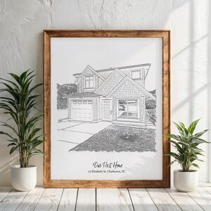 Custom House Sketch - Personalized Drawing for Housewarming - Ideal Realtor Closing Gift and Marketing Tool