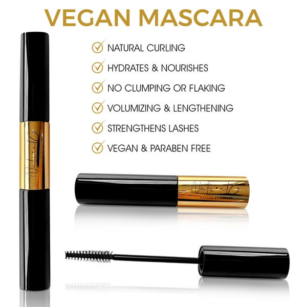 Natural, Homemade, Non-Toxic Waterproof Mascara, Chemical free, Fiber Mascara for Voluminous, Long Lashes with Vit E & Castor Oil