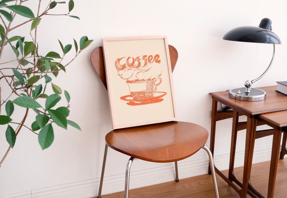 Retro Coffee Poster | Vintage Coffee Art Print | Retro Coffee Sign | Retro Coffee Wall Art | Printable Wall Art | Digital Download | Vanilla