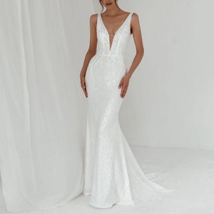 Wedding dress. Boho wedding dress, Strapless bridal dress, Backless wedding dress Freya