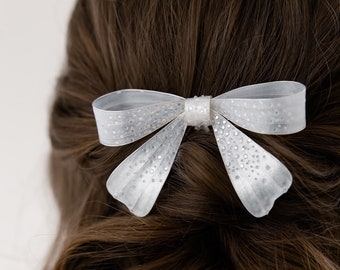 Hair pin, bow hair pin. Wedding crystal hair pin, fairy hair pin, bow hair clip, bridal hair comb, silver hairpins