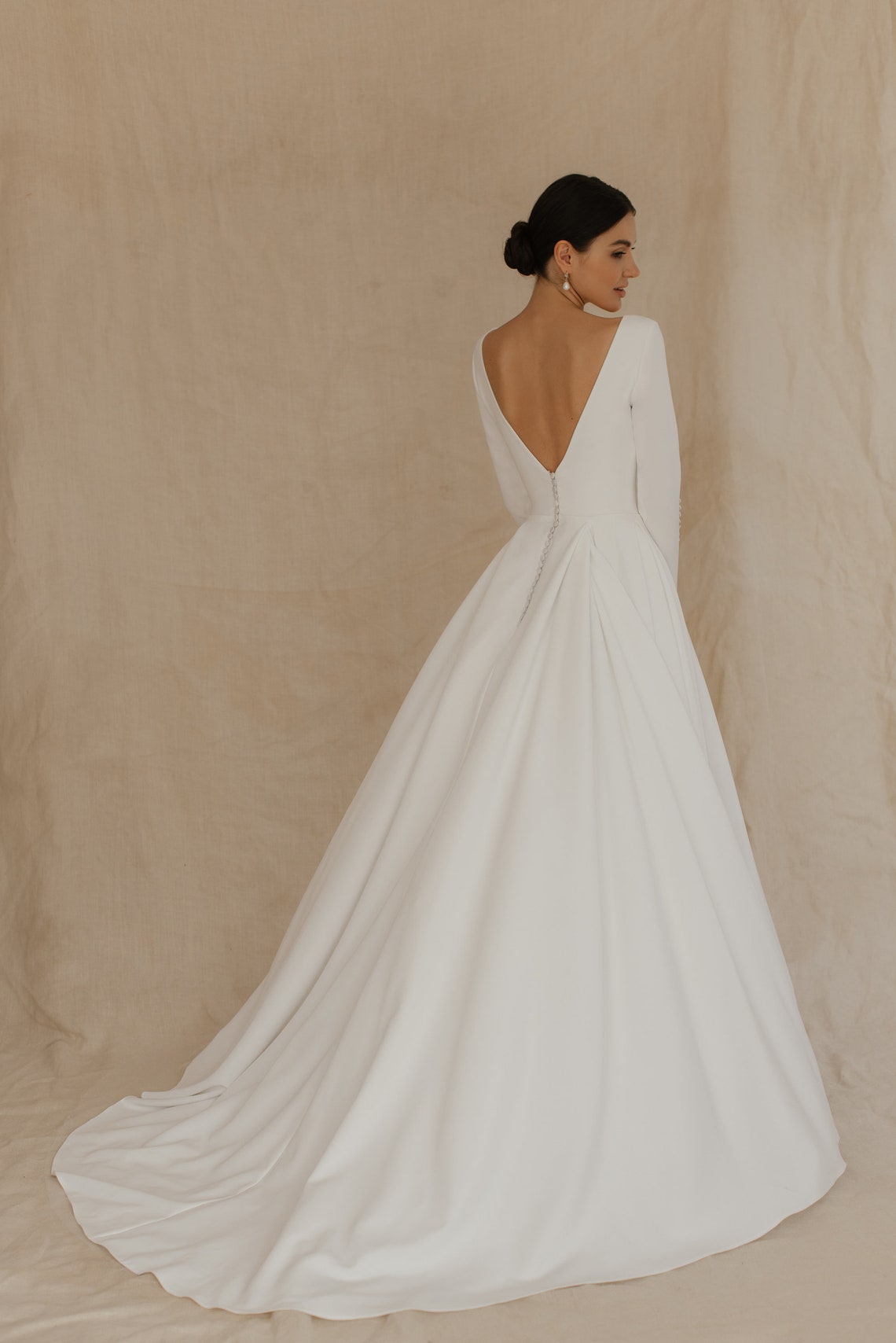 Robe De Soirée Longue Katie May Taille 4 - Couleur Ballet - Dos Nu Ou V-neck - Neuve Sans étiquettes