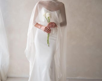 Custom Satin Wedding Dress, Sculpted Corset Bridal Gown, Silk Scarf & Detachable Sleeves