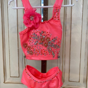 Sz 6 month Coral ab stoned pageant swimsuit