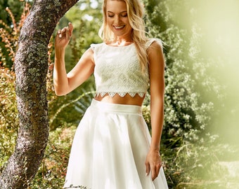 Nouvelle collection!!! haut de mariage en dentelle, jupe de mariage, tenue de mariage, robe de mariée, boho de mariage, robe deux pièces