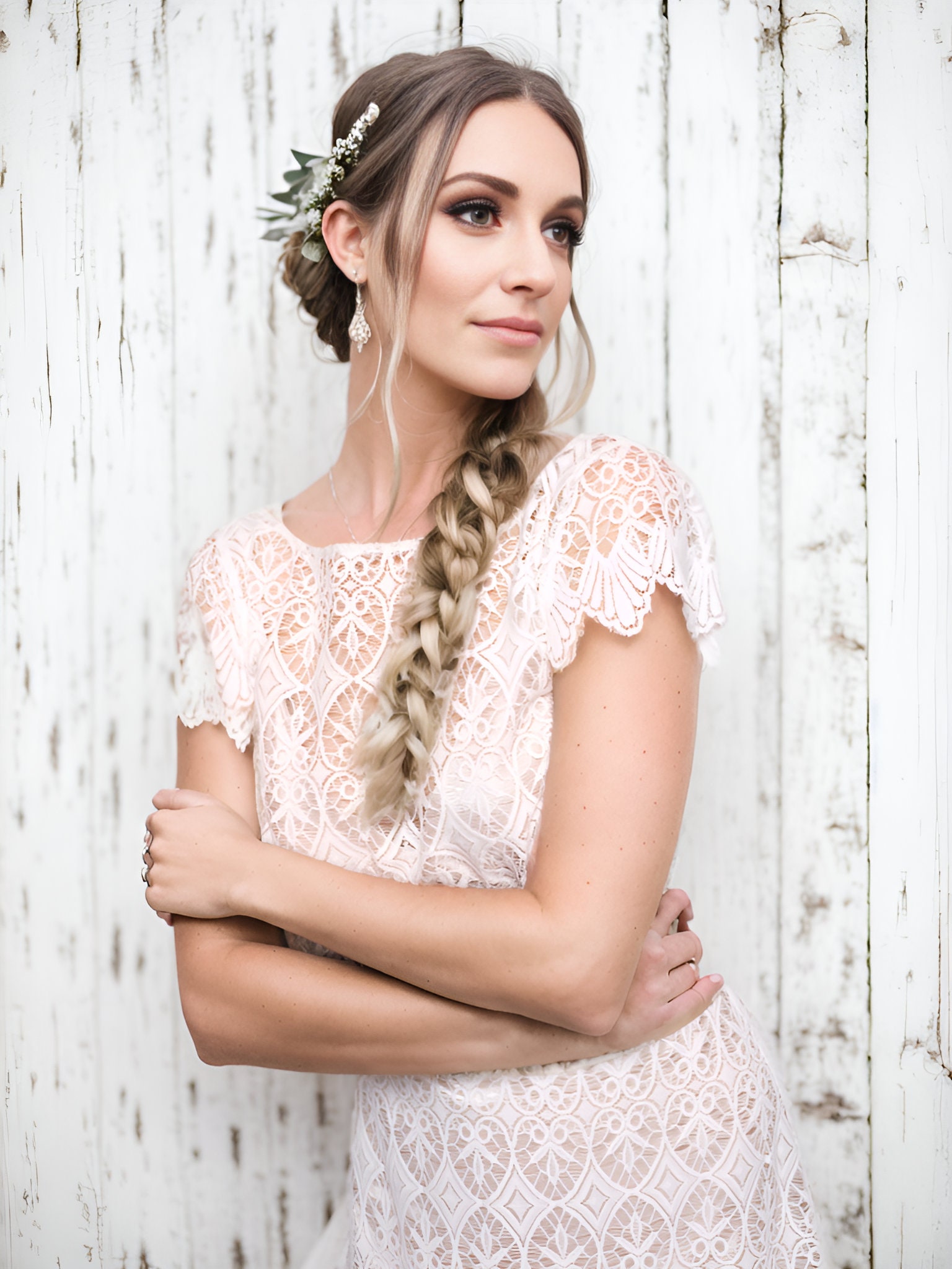 Robe de mariée bohème en dentelle style vintage