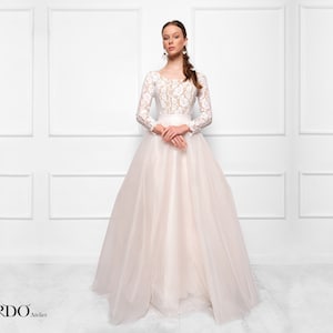 New Collection, Wedding Dress, Two Piece Wedding Dress, Lace Wedding Bodysuit, Wedding Skirt