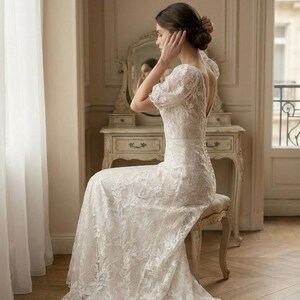 Abito da sposa in pizzo avorio 2 in 1 | Abito da sposa boho | Abito da sposa minimalista | Abito da sposa civile | Matrimonio all'aperto immagine 5