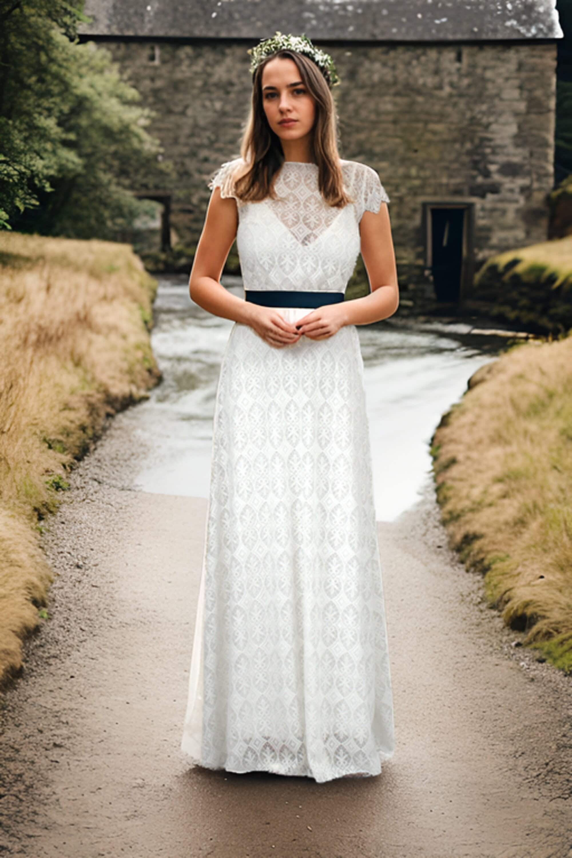 Robe de mariée bohème en dentelle style vintage