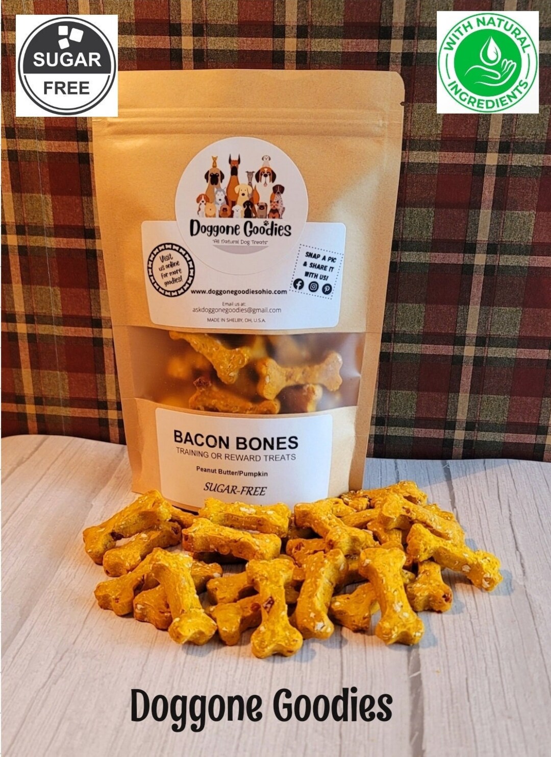 All Natural BACON BONES Sugar Free Dog Treats From Doggone Etsy