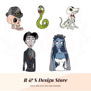 Leiche, Braut, tot, Film, Charakter Bundle, svg, png.