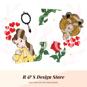 Bella, Bestia, Bella, Princesa, Envoltorio de taza, Starbucks, png, svg.
