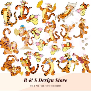 bouncing tiger, svg, png, striped.