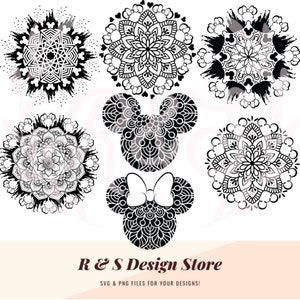 Mandalas, mandalas à thème, mandalas de souris, svg, png.