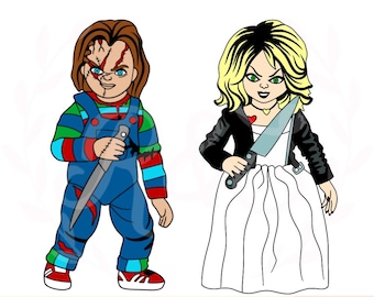 Horror Paar, Kinderspiel, Puppen, Horror, svg, png.
