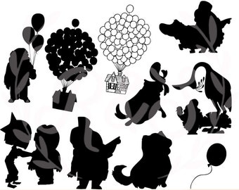 up silhouettes, characters, svg, png.