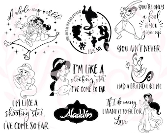 Aladdin, Zitate, Agrabah, Prinz, Prinzessin, PNG, SVG, Bundle.