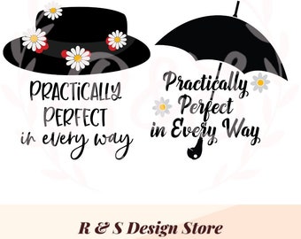 practically perfect, perfect in every way, nanny, mary p, svg, png.