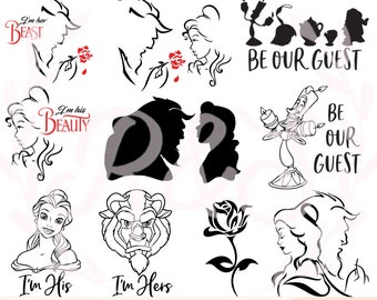 siluetas, bestia, belleza, rosa, png, svg.