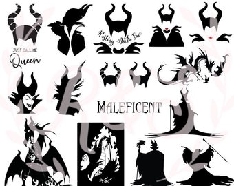 villain, mistress of evil, queen, fairy, Dragon, Silhouettes, Bundle, svg, png.