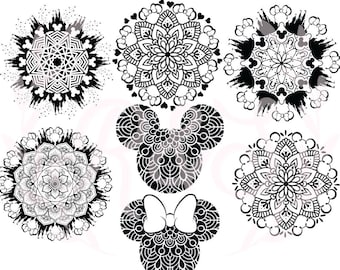 Mandalas, themed mandalas, mouse mandalas, svg, png.