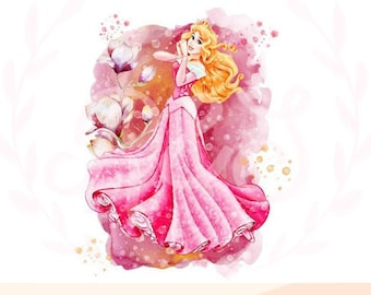 princess, sleeping princess, tumbler, watercolour, png.