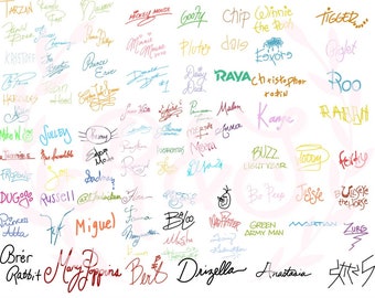 Toutes les signatures, princesses, princes, méchants, acolytes, personnages, png, svg.