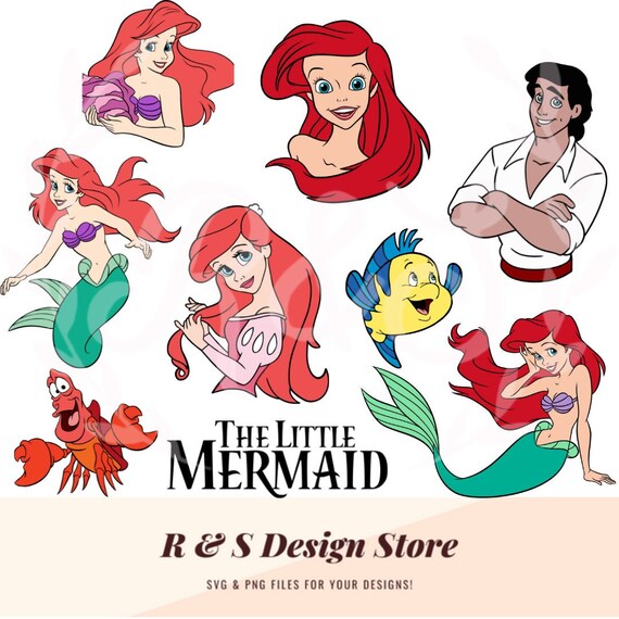Mermaid Fish Crab Prince Princess Film Svg Png. Etsy