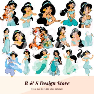 Princess Bundle, Jasmine, Aladdin, SVG, PNG Bundle