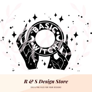 basic witch, witch, spiritual, crystals, magic, cup wrap, starbucks, png, svg.