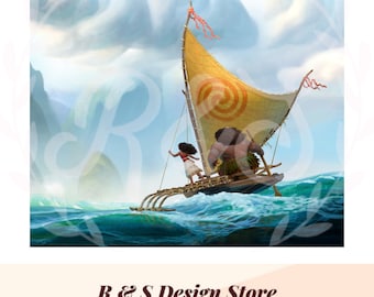 ocean princess, demi god, ocean, princess, sailing, motonui, tumbler, cup wrap, png.