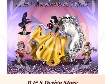 Snow White Witch Halloween PNG Tumbler Wrap