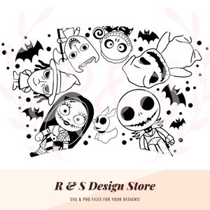 halloween, jack, sally, skeleton, nightmare, christmas, cup wrap, starbucks, png, svg.
