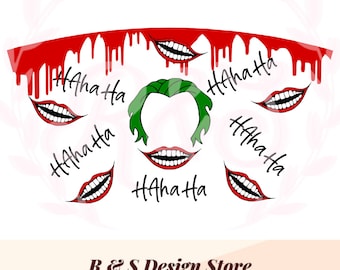 joker, harley, DC, villain, cup wrap, starbucks wrap, png, svg.