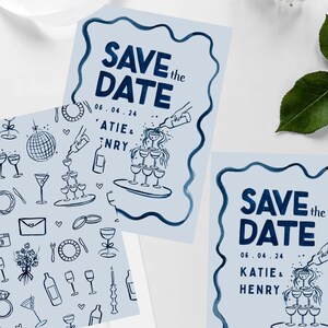 Editable Wedding Save the Date Template, Fun Wedding Save the Dates, Watercolour Design, Printable, Digital