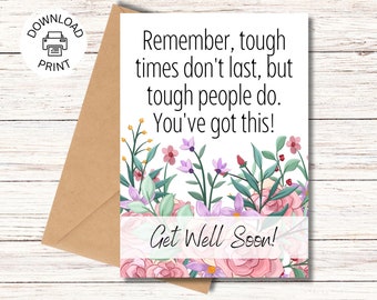 Floral Get Well Soon Card – Uplifting Printable Greeting (PDF)