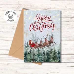 Cartolina di buon Natale, cartolina d'auguri natalizi stampabile, cartolina di Natale carina, download istantaneo PDF