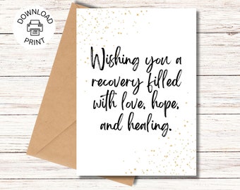 Get Well Soon Card - Printable Greeting Card - Get Well Wishes - Positive and Uplifting Affirmation Card - Instant Download