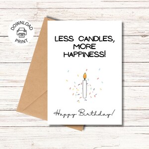 Funny Happy Birthday Card | Printable Greeting Card | Minimalist Birthday Card | Instant Download PDF