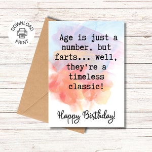 Funny Happy Birthday Card | Printable Greeting Card | Timeless Classic | Funny Birthday Card | Instant Download