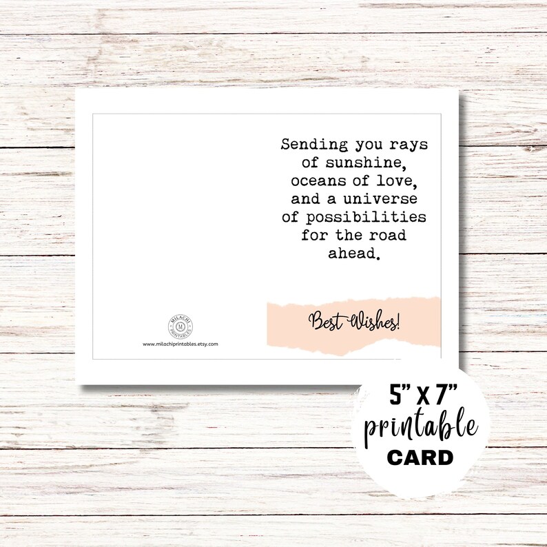 Best Wishes Card Printable Greeting Card Rays of Sunshine Sending ...